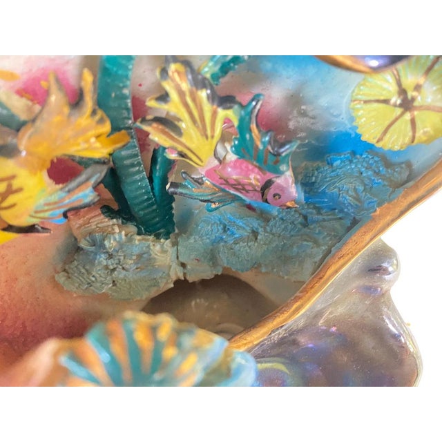 Garniture Shellfish Table Lamp in Ceramic Representing Fishes, 1960s For Sale - Image 9 of 14