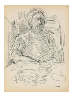 Serge Fontinsky, Sketch, Pencil, Mid-20th Century