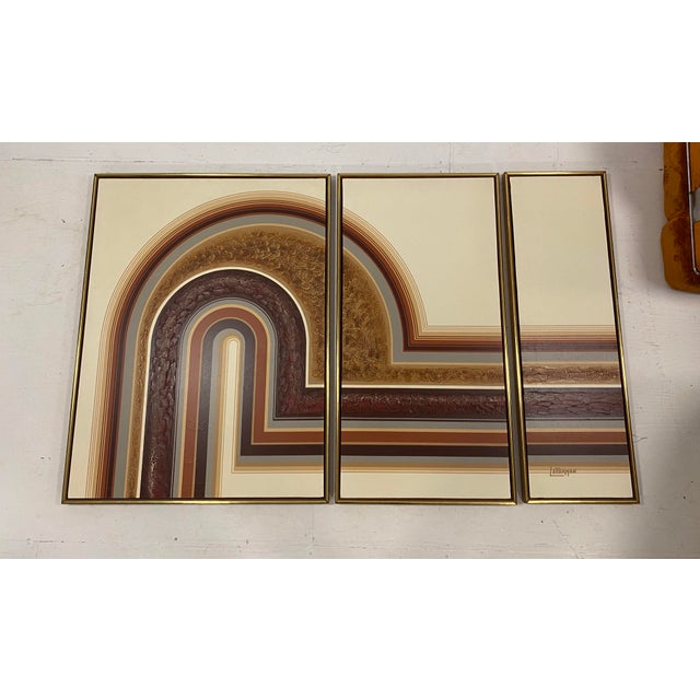 1970s Letterman Triptych Painting Set of 3 Chairish
