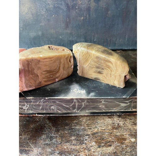 Gemstone Pair of Asian Stone Geode Bookends For Sale - Image 7 of 10
