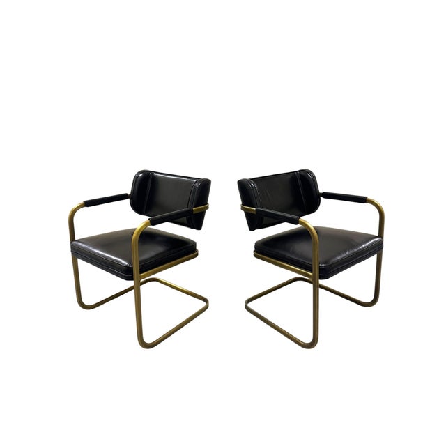 Pair of Industry West Jimmy Cooper Buffalo Leather Armchairs For Sale - Image 9 of 16