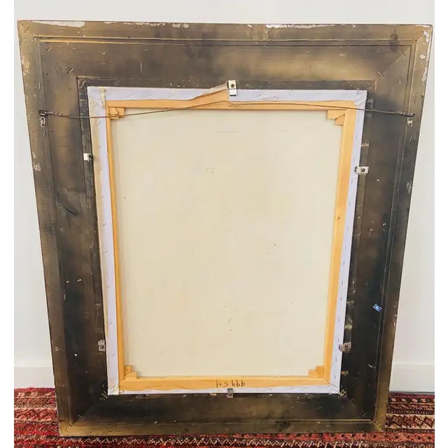 Large Still Life Oil on Canvas Painting of Flowers and Lavender Framed, Signed 1990s For Sale - Image 12 of 12