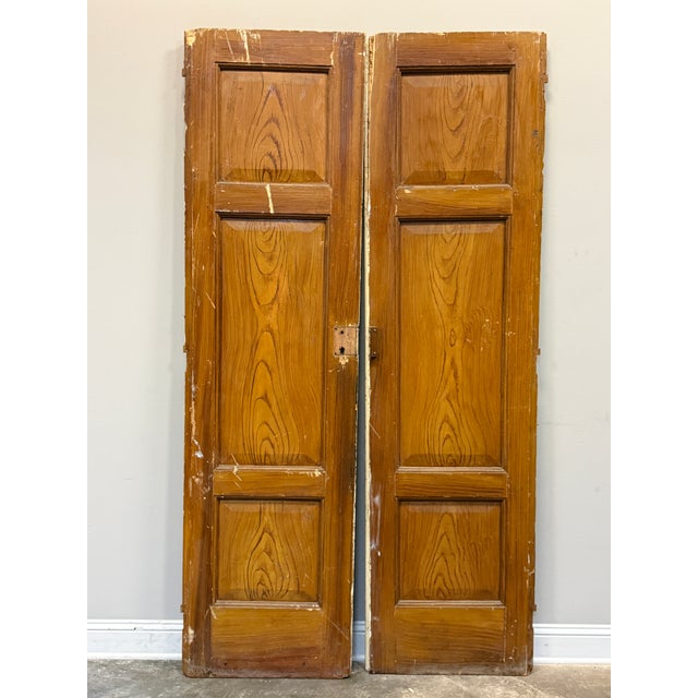 Early 20th Century Two Pair of Antique Italian Hand Painted Double Wing Doors For Sale - Image 5 of 5