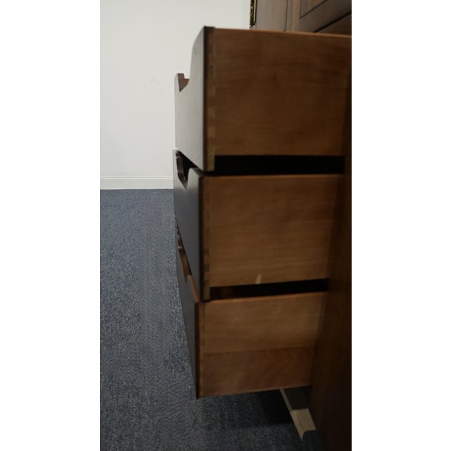 Brown Henredon Furniture Solid Walnut Campaign Style 26" Cabinet Bookcase / Wall Unit For Sale - Image 8 of 12