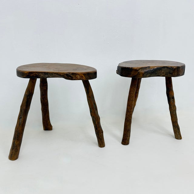 Brutalist Wooden Side Table, 1970s, Set of 2 For Sale - Image 6 of 18