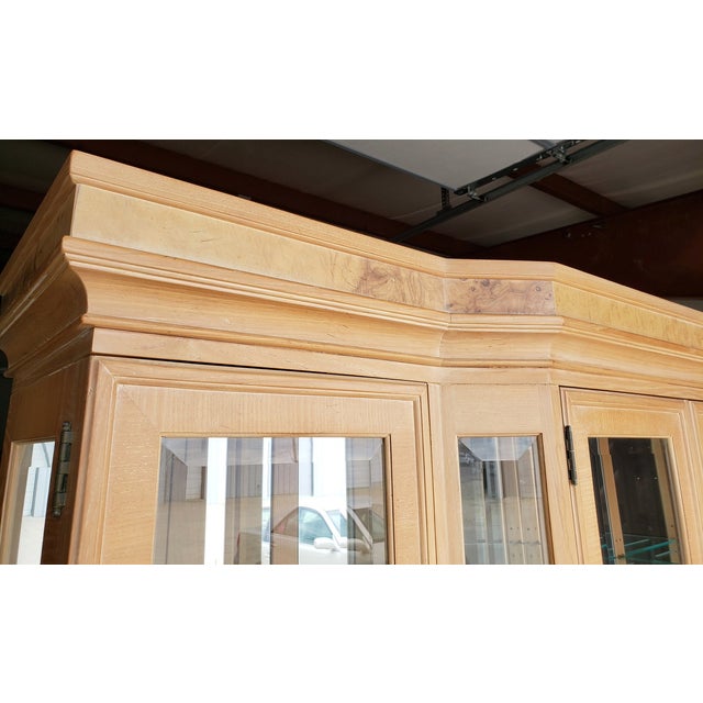 1990s 1990s Drexel Heritage Corinthian Burled Wood Oak & Ash Hutch For Sale - Image 5 of 6