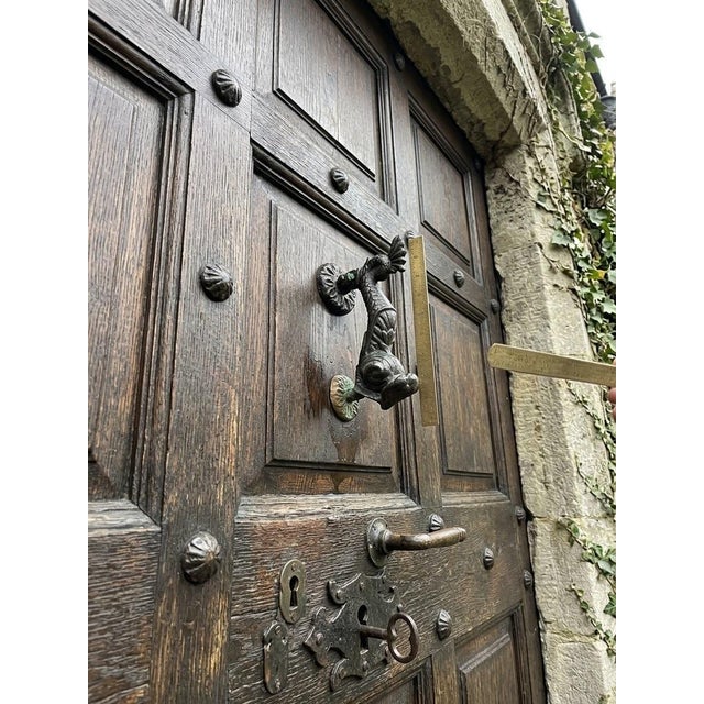 Vintage Cast Iron Mythological Sea Serpent Door Knocker For Sale In West Palm - Image 6 of 12