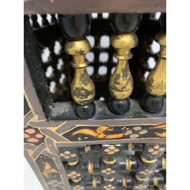 1940s Vintage Hand-Painted Hexagonal Moroccan Table For Sale In Dallas - Image 6 of 6