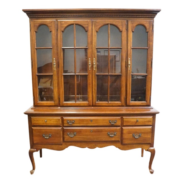 Mount Vernon Furniture Co. Solid Cherry Traditional Style 62" Buffet W. China Cabinet 100-560 For Sale