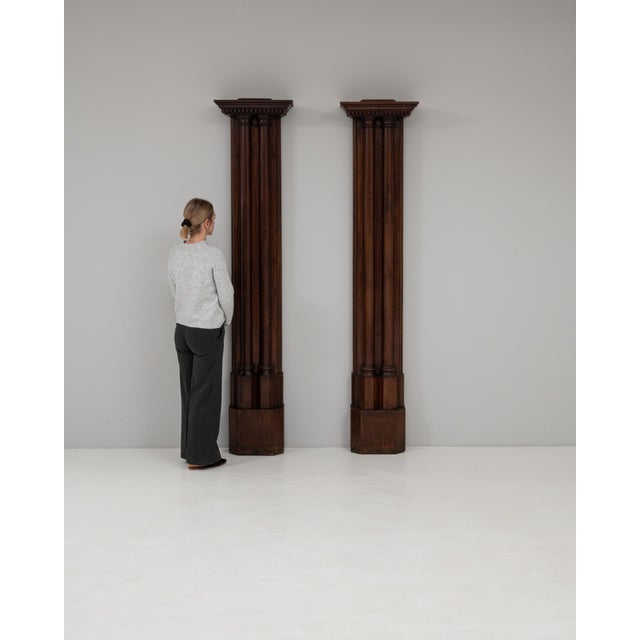 19th Century French Wooden Columns With Original Patina - A Pair For Sale - Image 17 of 18