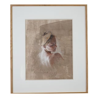 Nathalie Picoulet, Femme Au Bandeau 1 Pastel Portrait, 2000s, Pastel & Oak & Paper, Framed For Sale