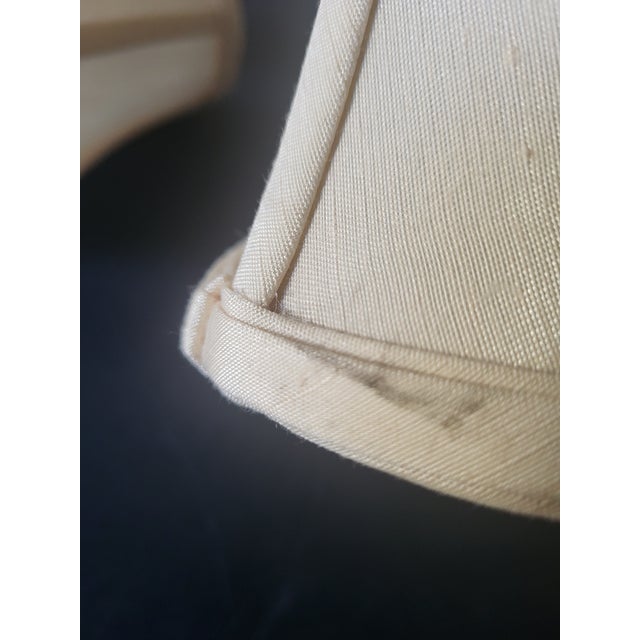 Contemporary Pair of Fabric Beige Clip-on Lamp Shades For Sale In San Francisco - Image 6 of 8