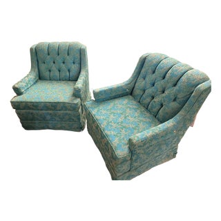 Pair of 1960s Mastercraft of Omaha "Classic Collection" Tufted Club Chairs For Sale