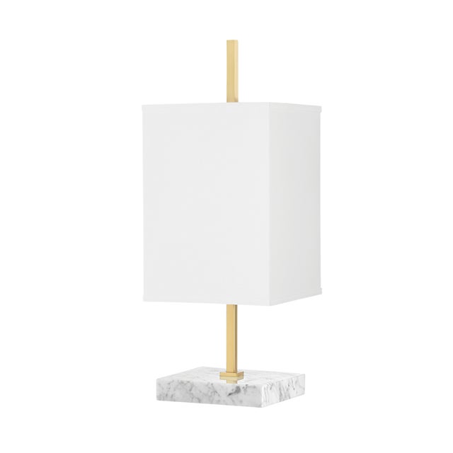 Traditional Mitzi Mikaela 1-Light Table Lamp, Aged Brass For Sale - Image 3 of 3