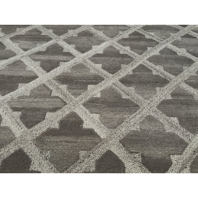Textile 8ft 2in × 10ft 1in Artisan De Luxe Gray Fleur-De-Lys Wool Area Rug For Sale - Image 7 of 12