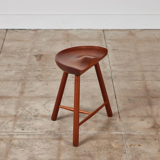 Teak Tripod Milking Stool For Sale - Image 10 of 12