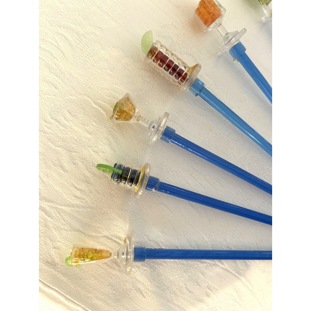 Mid-Century Modern 1980s Tropical Drink Themed Swizzle Sticks, Set of 6 For Sale - Image 3 of 4