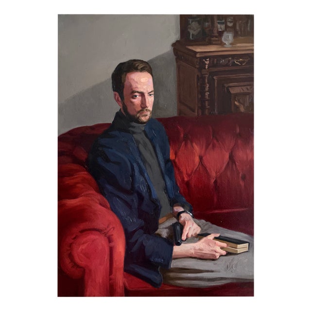 Male Portrait, 2021, Oil on Canvas For Sale