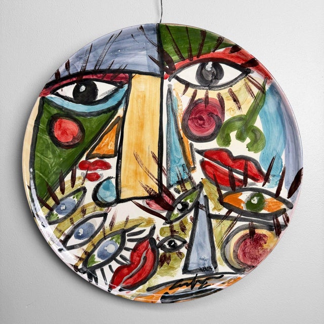 Ceramic Wall Plate by Gennaro Condurso, Seminara, Italy, 2000s For Sale - Image 13 of 13