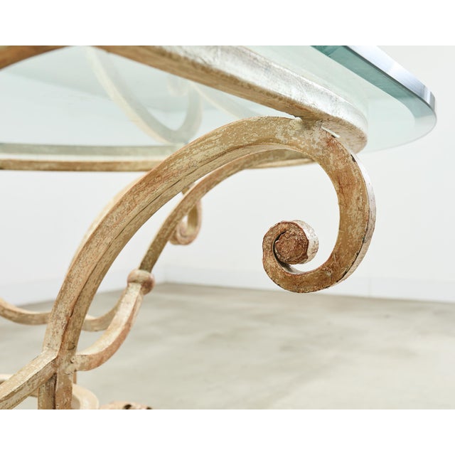 20th Century Italian Regency Wrought Iron Garden Dining Table For Sale - Image 15 of 18