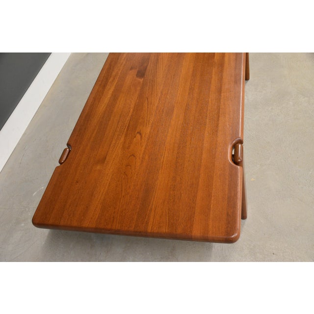 Niels Bach 1970s Refinished Danish Modern Teak 59” Coffee Table by Niels Bach For Sale - Image 4 of 9