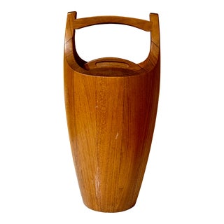 Vintage 1950s Dansk Teak Wood Ice Bucket - Jens H Quuistgaard Model No 810 For Sale