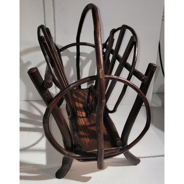 1940s Amish Hickory Magazine Rack For Sale - Image 5 of 7