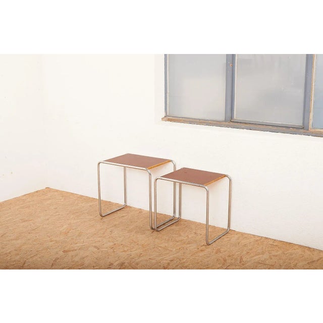 Bauhaus B9 Nesting Tables by Marcel Breuer, Set of 3, in Worn conditions. Designed 1920 to 1949