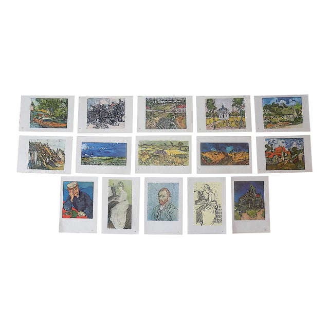 Vintage 19th Century Diminutive Post Impressionist Van Gogh Lithographs - Set of 15 For Sale