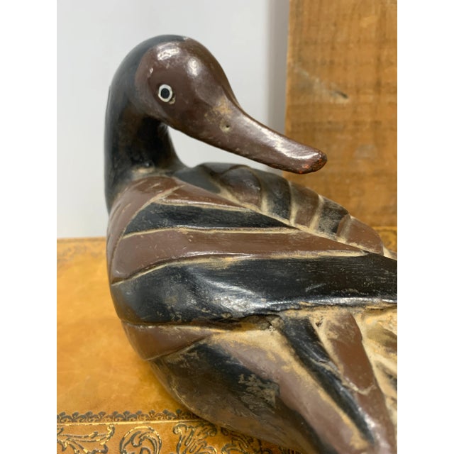 Mid 19th Century 19th Century Carved & Lacquered Wooden Korean Duck Figure For Sale - Image 5 of 6