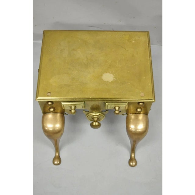 Antique English Victorian Solid Brass Footman Fireplace Trivet For Sale - Image 10 of 11