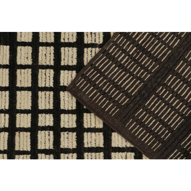Moroccan Style Runner in Beige, White & Black Geometric Pattern by Rug & Kilim For Sale In New York - Image 6 of 7