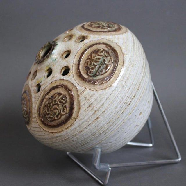Vintage French Ceramic Flower Holder by Marcel Giraud, 1960s For Sale - Image 9 of 16