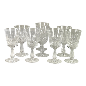 1990s Waterford Crystal of Ireland-“Kenmare”-8 Ounce Wine/Water Goblets – Set of Eight