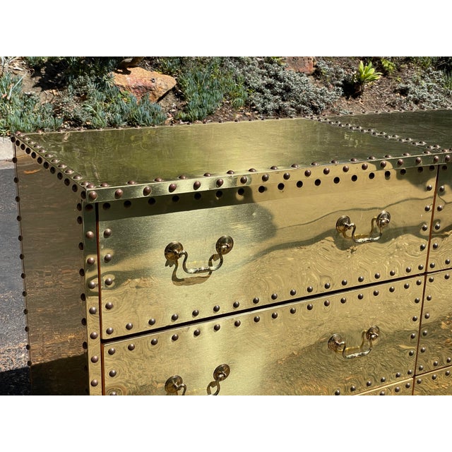 Sarreid Brass Clad Triple Dresser, Circa 1970s Chairish