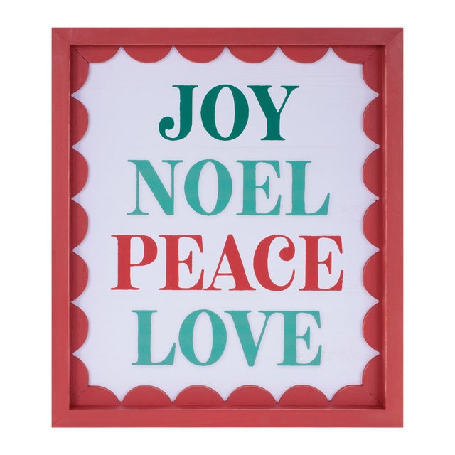 Celebrate the heart of the holiday season with this Christmas Sentiment Framed Wall Art Set. Featuring two festive...