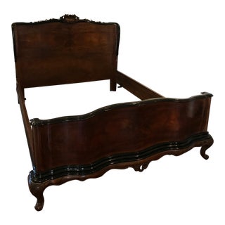 Early 20th Century Antique Queen Size Bedframe For Sale