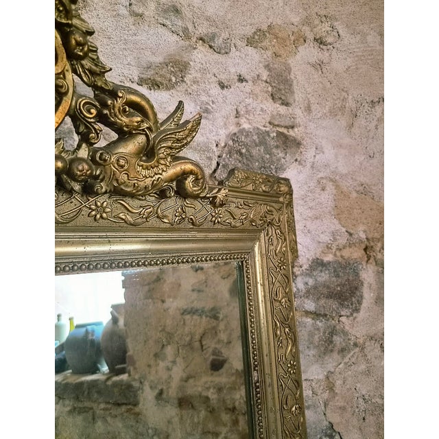 Large Napoleon III French Mirror with Composition Frame, 1890s For Sale - Image 10 of 16