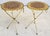 Italian Gold Gilt Folding Mosaic Side Drink Tables 1960s Pair For Sale - Image 12 of 16