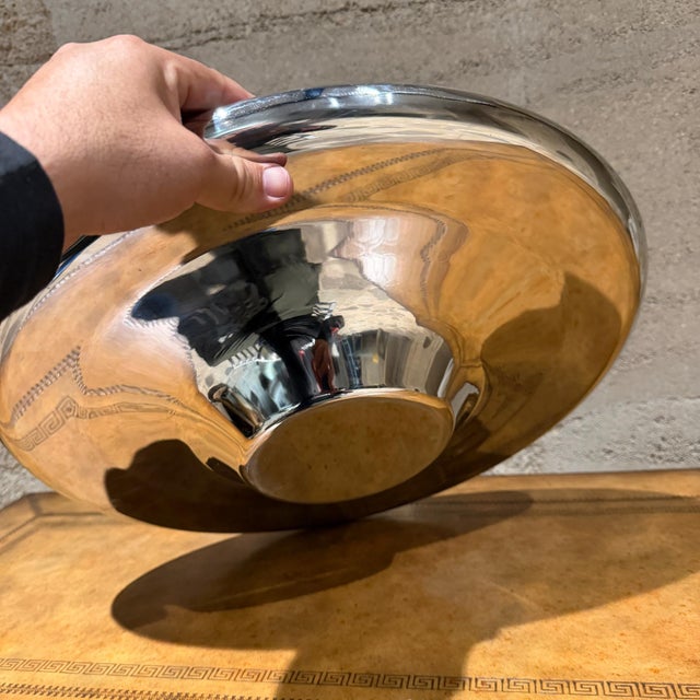 Sleek Modern Tulip Chrome Polished Metal Bowl Post Modern For Sale - Image 15 of 17