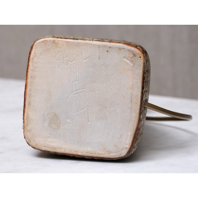 Textured Stoneware Table Lamp by Stig Lindberg for Studiohanden Gustavsberg, 1950s For Sale - Image 10 of 11