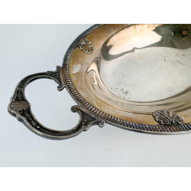 Early 20th Century Silver-Plated Oval Centerpiece Platter With Handles For Sale - Image 6 of 16