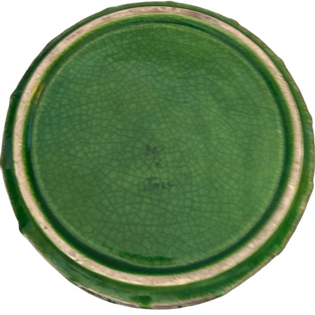 Aldo Londi for Bitossi Large Green Ashtray With Silver Moorish Arches For Sale In Los Angeles - Image 6 of 7