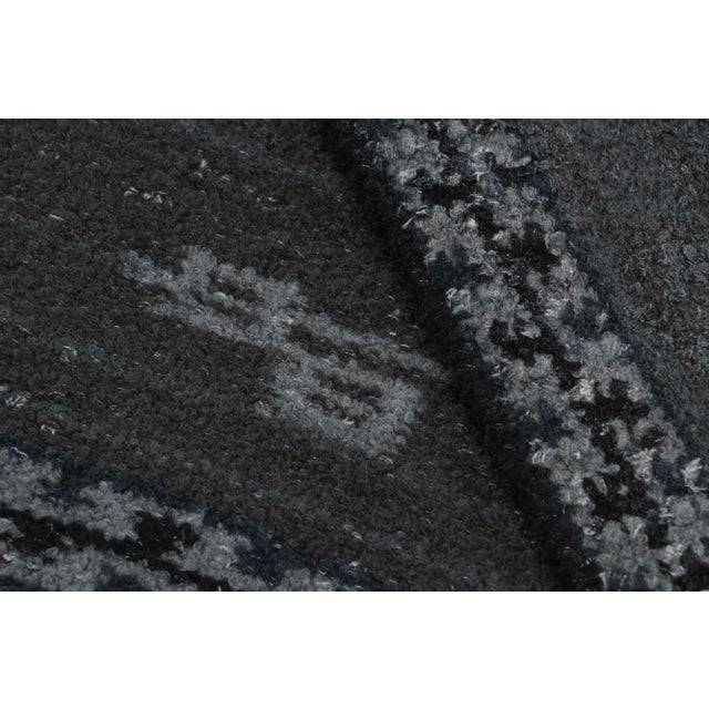 Textile Rug & Kilim’s Scandinavian Style Rug With Gray and Blue Geometric Patterns For Sale - Image 7 of 7