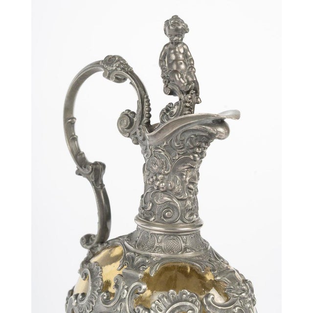 Antique Napoleon III Pewter and Crystal Liqueur Set, 1890s, Set of 31 For Sale - Image 9 of 10