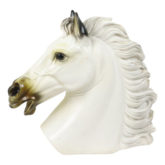 Large Classical Greek Style Parthenon Horse Bust in Plaster For Sale