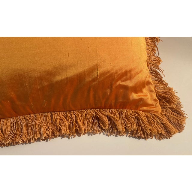 Hollywood Regency 2010s Dupioni Silk Decor Pillows a Pair For Sale - Image 3 of 7
