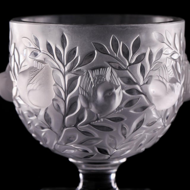 Lalique 1970s Signed Lalique France Elizabeth Frosted Crystal Vase For Sale - Image 4 of 11