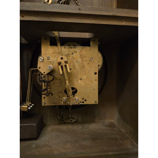 Vintage New England Clock Company Hanging Wood Wall Weights Cathedral Hark Chime For Sale - Image 15 of 17