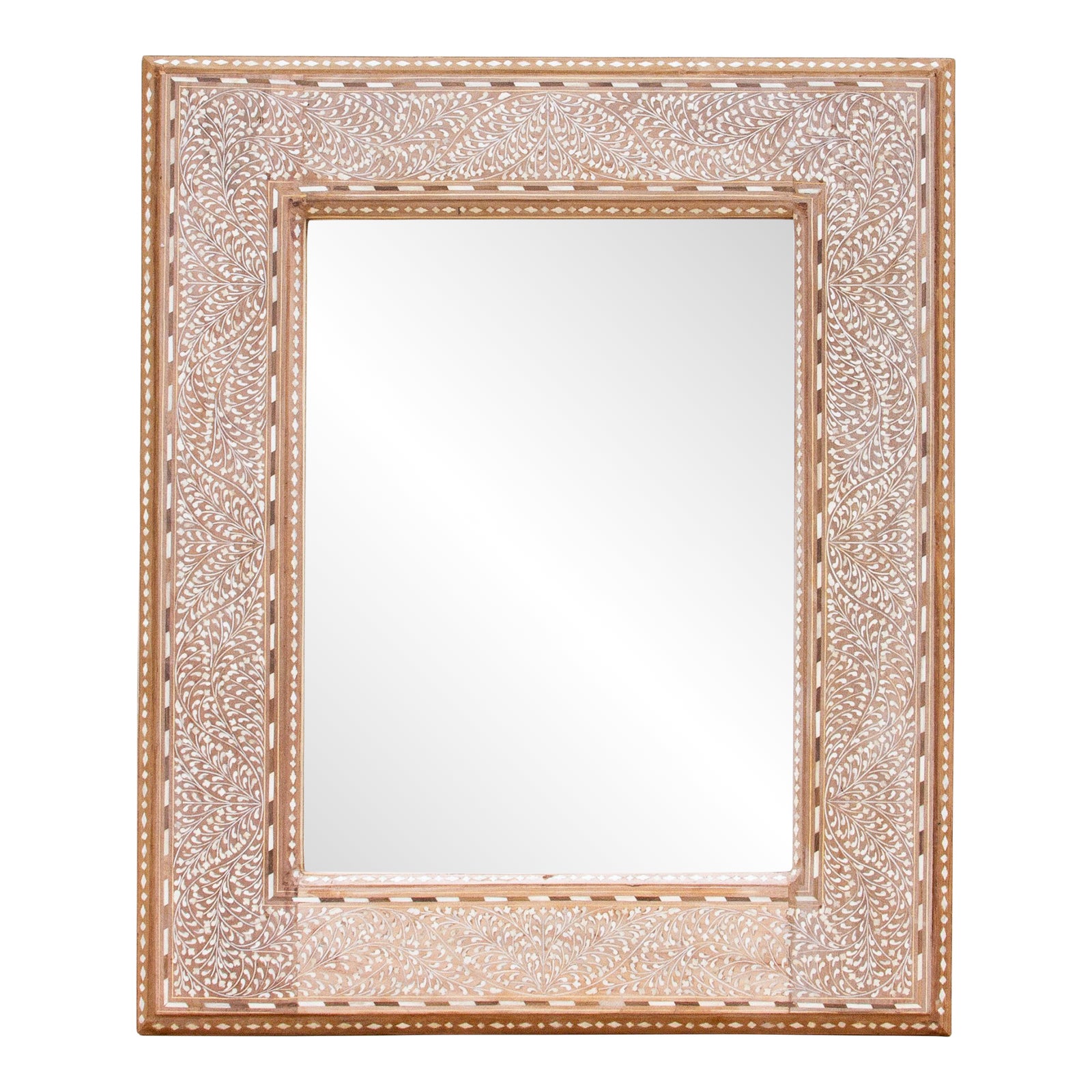 Charming Anglo-Indian Inlaid Mirror | Chairish